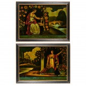 (2) ENGLISH REVERSE-VARNISHED