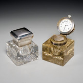 (2) ENGLISH SILVER MOUNTED INK