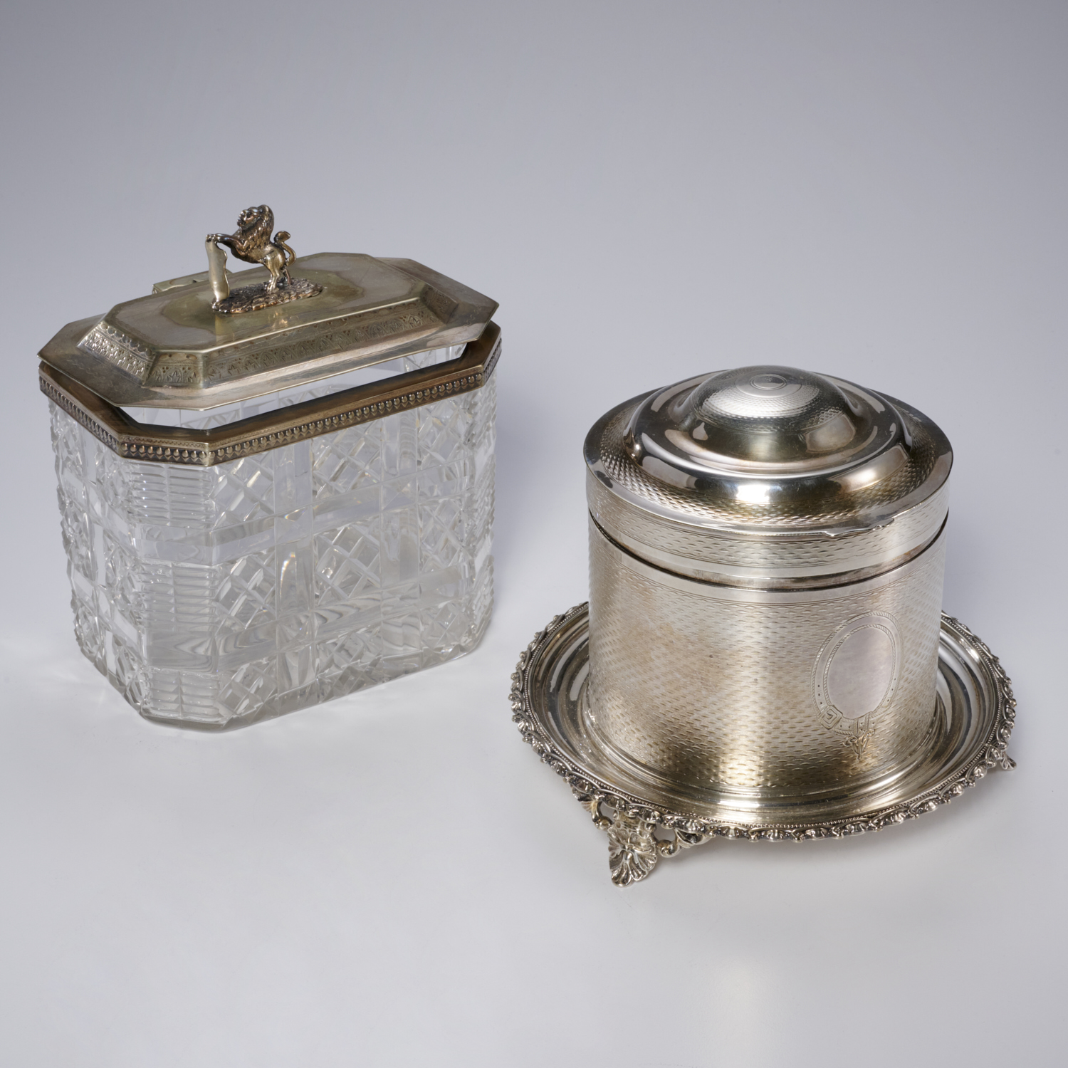 (2) ENGLISH SILVER PLATE & CUT