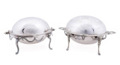 2 ENGLISH SILVERPLATE DOMED BR