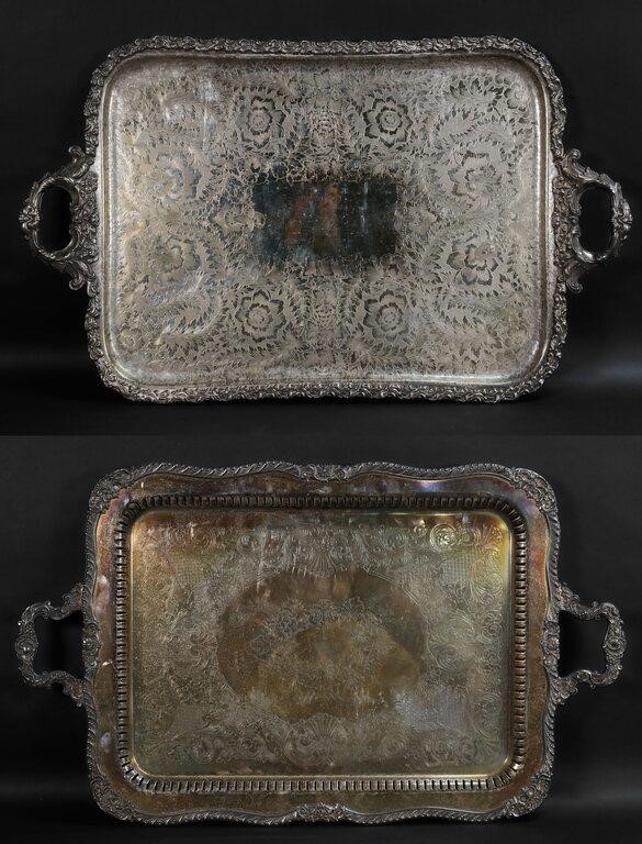 2 ENGLISH SILVERPLATE SERVING