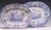 (2) ENGLISH STAFFORDSHIRE BLUE