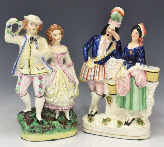 (2) ENGLISH STAFFORDSHIRE COUPLES