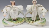 (2) ENGLISH STAFFORDSHIRE MILK