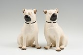 2 ENGLISH STAFFORDSHIRE SEATED