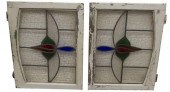 (2) ENGLISH STAINED & LEADED G