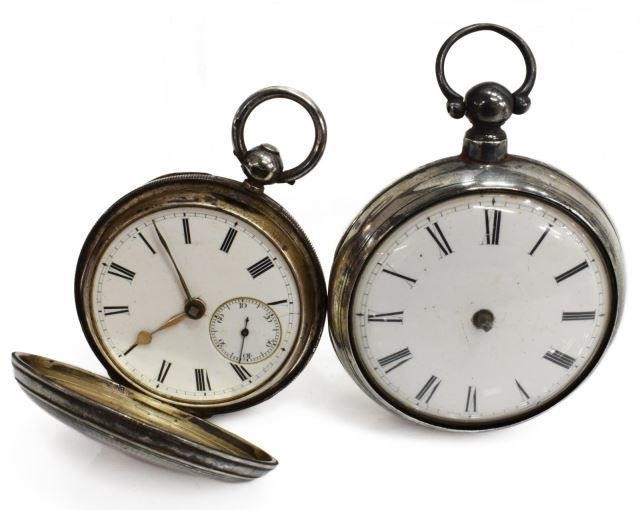 (2) ENGLISH STERLING CASED KEY-WIND