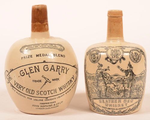 2 ENGLISH STONEWARE TRANSFER