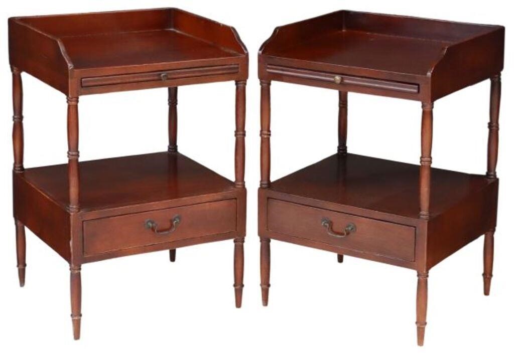 (2) ENGLISH TWO-TIER NIGHTSTANDS/