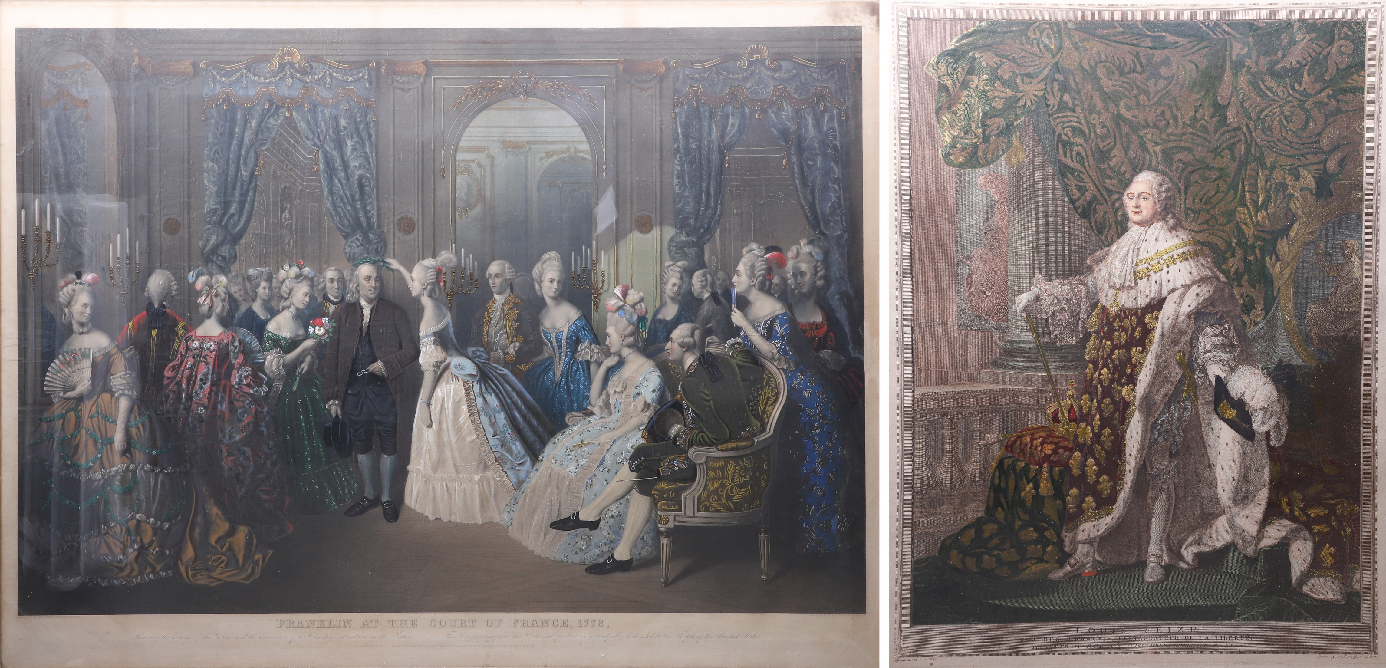 2 Engravings Benjamin Franklin &
