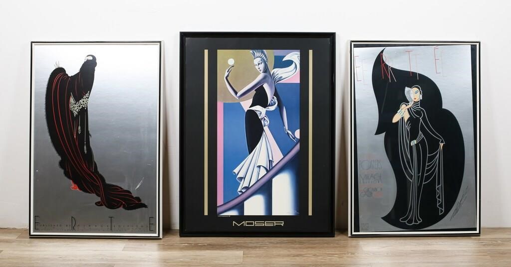 2 ERTE AND 1 MOSER ART DECO