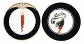 2 ERTE PORCELAIN PLATES LE SOL