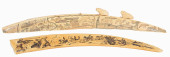(2) ESKIMO SCRIMSHAW HUNT SCEN