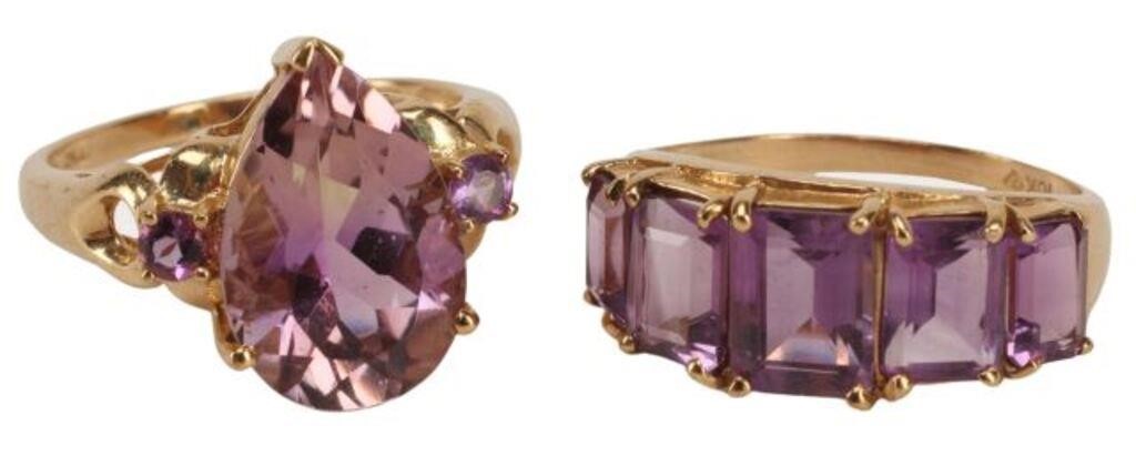 (2) ESTATE 10KT YELLOW GOLD &
