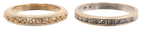 (2) ESTATE 14KT GOLD FILIGREE