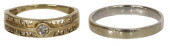 (2) ESTATE 14KT GOLD FLAT BAND