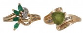 (2) ESTATE 14KT GOLD GEMSTONE