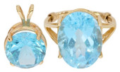(2) ESTATE 14KT GOLD SWISS BLU