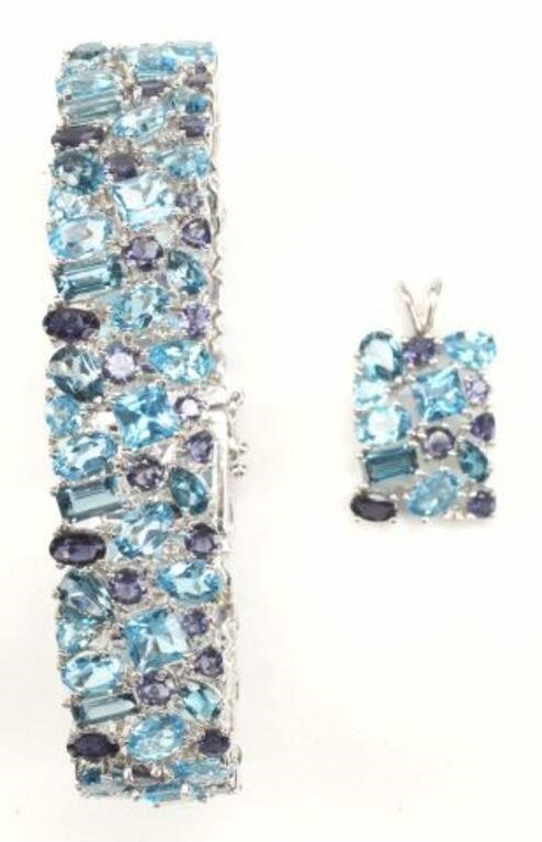 (2) ESTATE 14KT WG, SEMIPRECIOUS