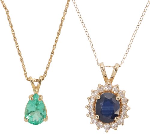 (2) ESTATE 14KT YG PENDANT