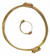(2) ESTATE 18KT GOLD WIRE WRAP