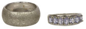 (2) ESTATE 18KT WHITE GOLD BAN