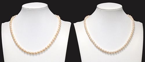 (2) ESTATE BEADED PEARL