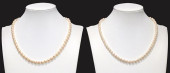 (2) ESTATE BEADED PEARL NECKLA