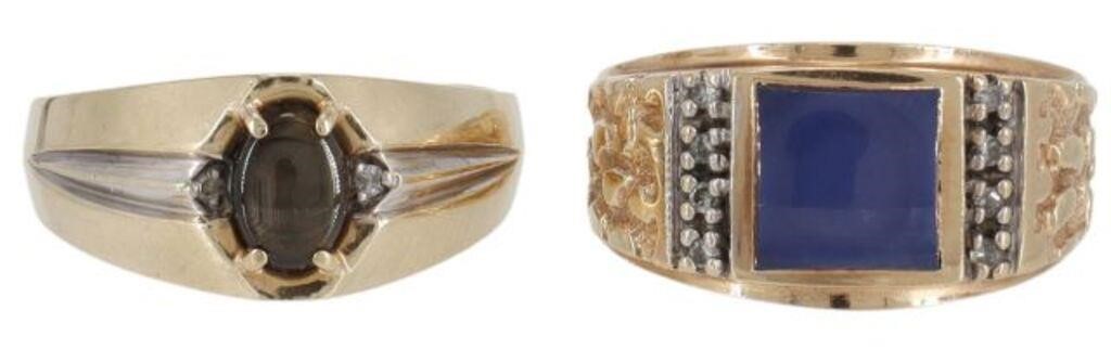 (2) ESTATE GENTS 10KT YELLOW GOLD &