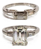 2) ESTATE PLAT. 2.51CT EMERALD