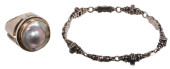 (2) ESTATE SILVER LINK BRACELE