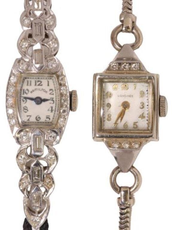 (2) ESTATE VINTAGE LADIES DIAMOND
