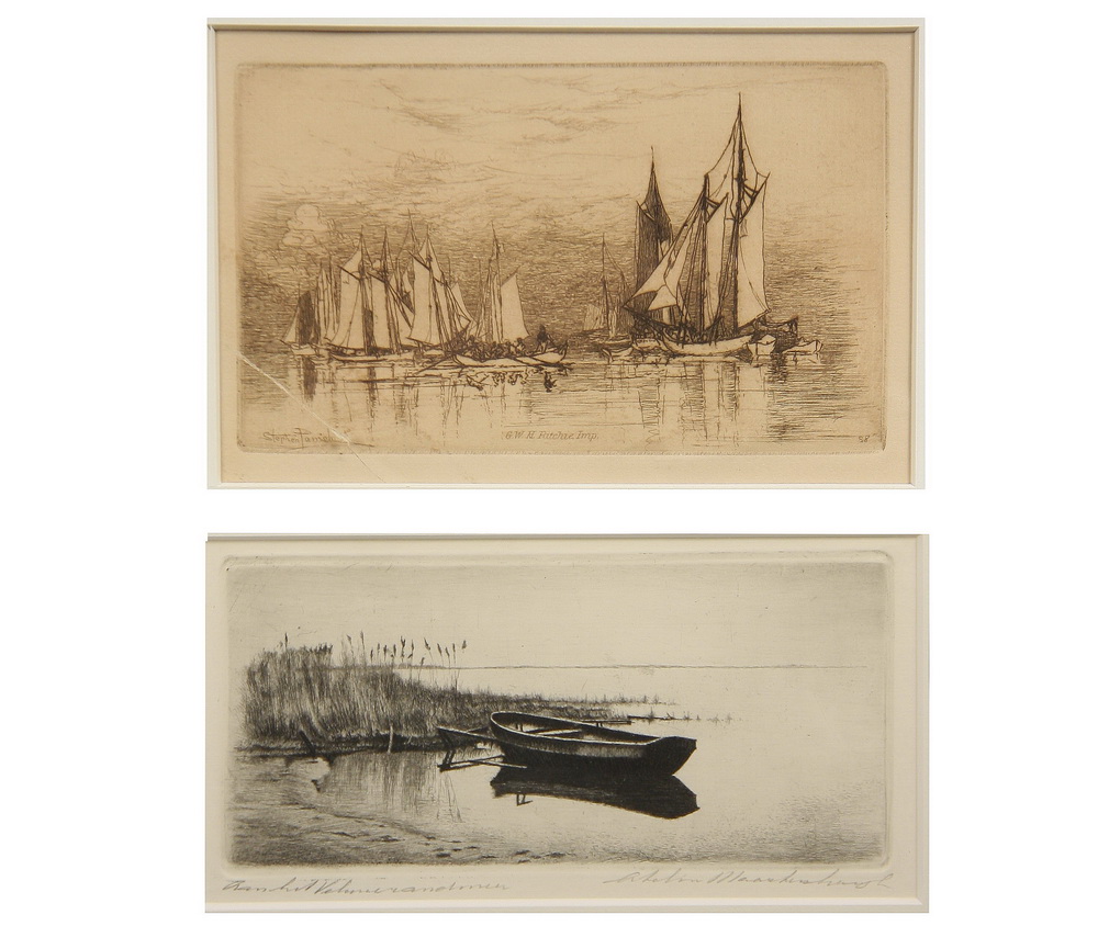 (2) ETCHINGS - Two Marine