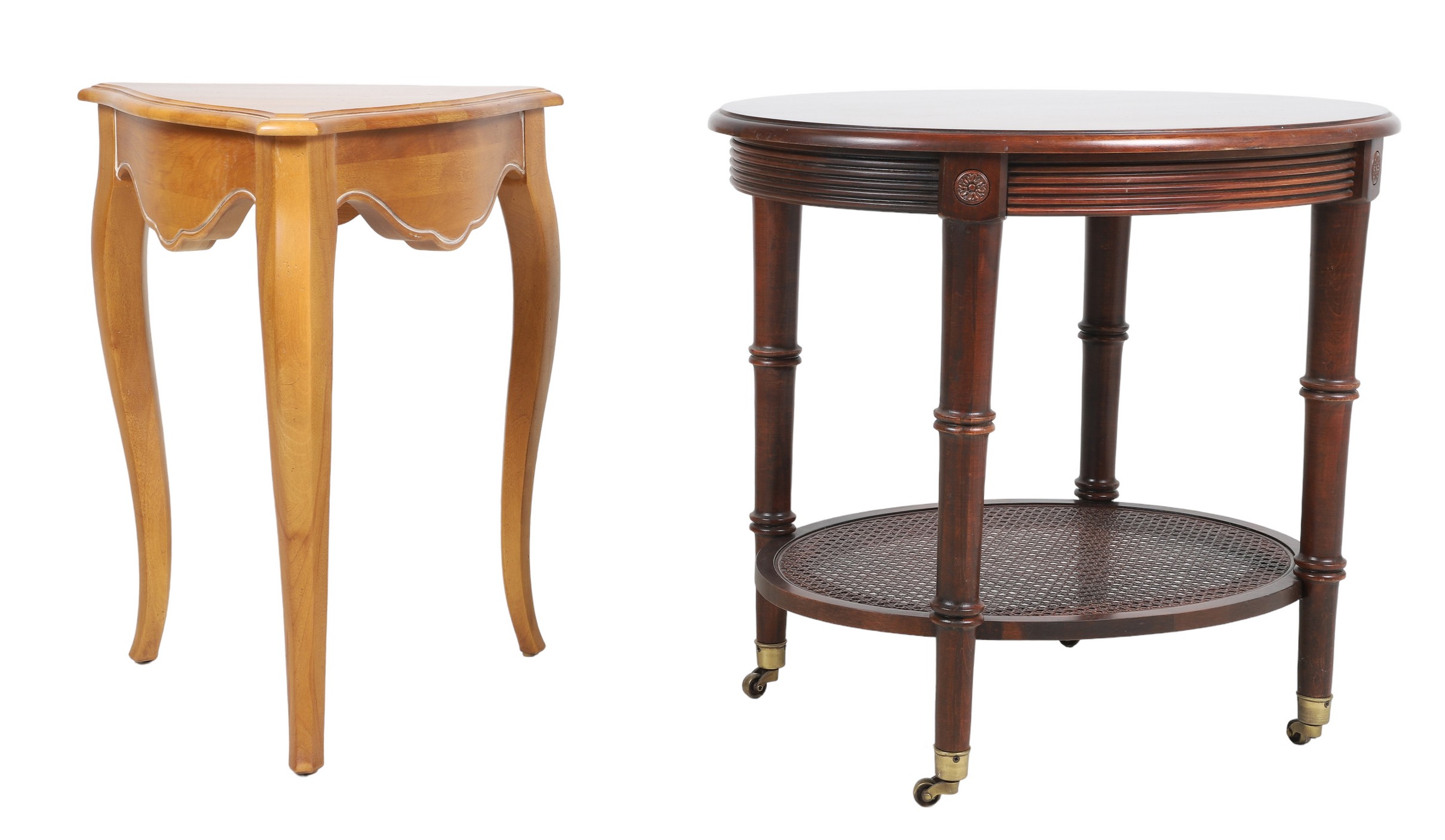 (2) Ethan Allen side tables, c/o