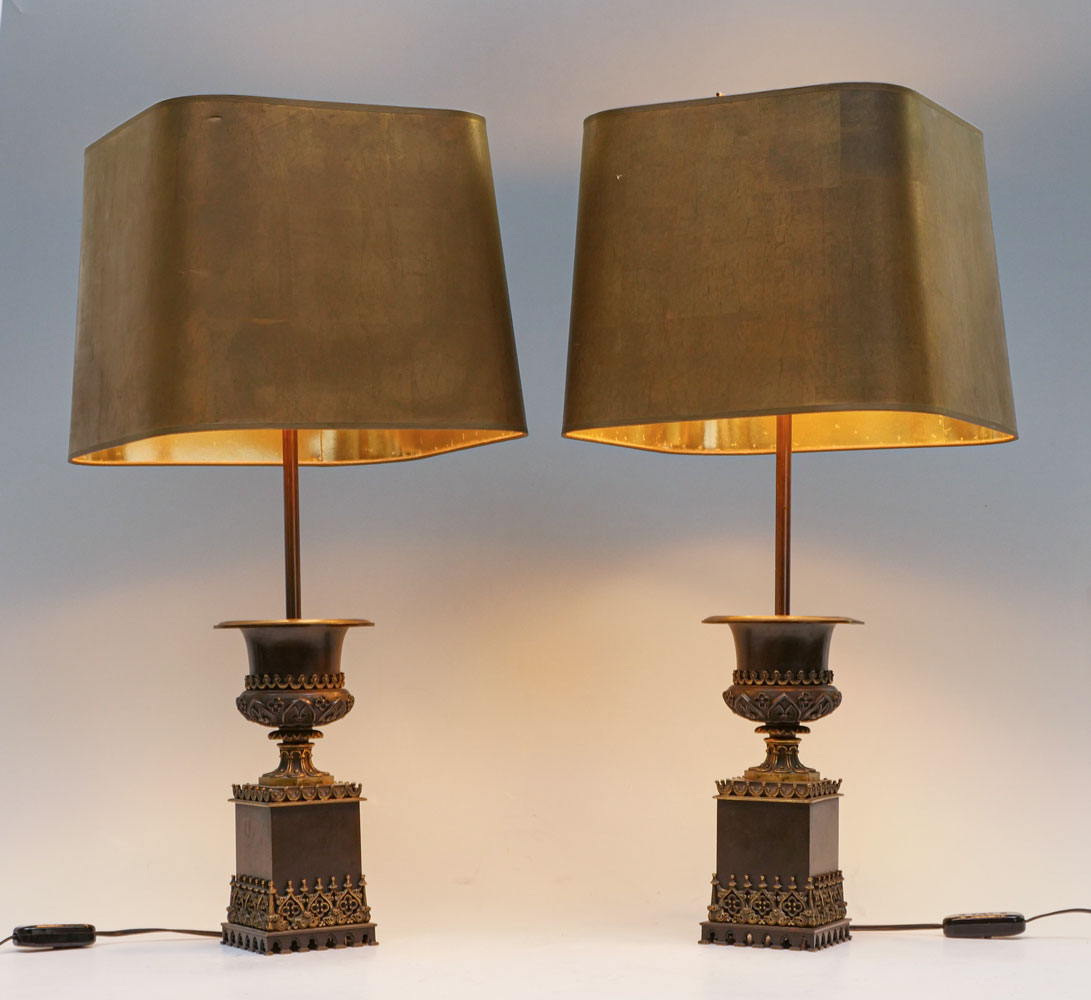 2 EUROPEAN EMPIRE BRONZE URN FORM