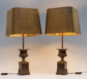 2 EUROPEAN EMPIRE BRONZE URN F