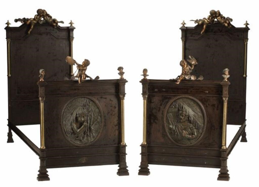 (2) EXCEPTIONAL IRON & BRONZE PUTTI