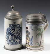 (2) FAIENCE STEINS - (2) 18th