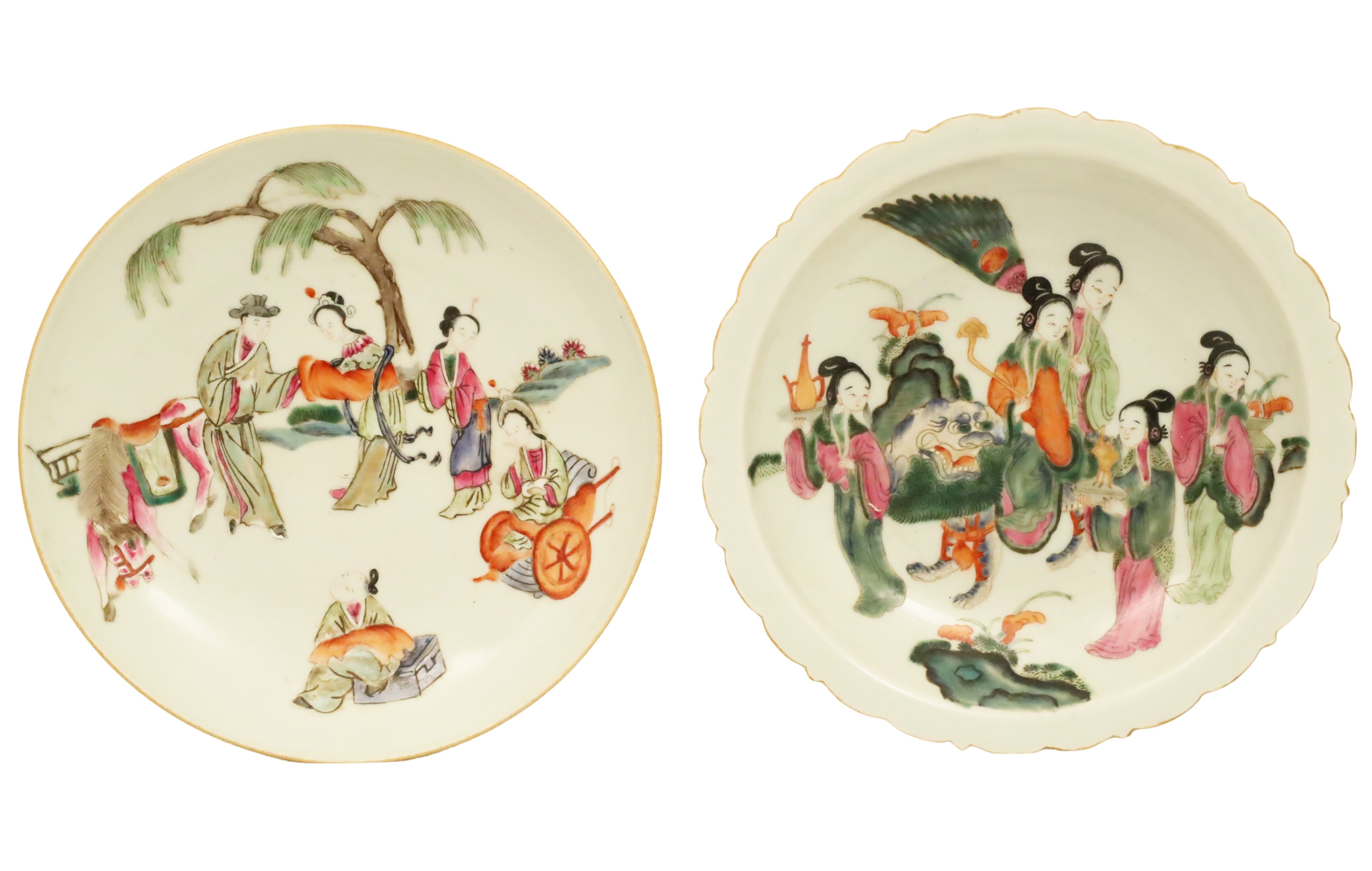 2 FAMILLE ROSE PORCELAIN