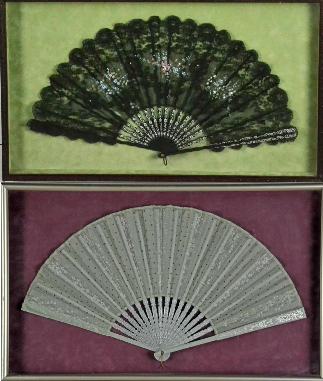 (2) Fans Displayed in ShadowboxesTo