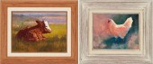 2 FARM ANIMAL OIL PAINTINGS, I