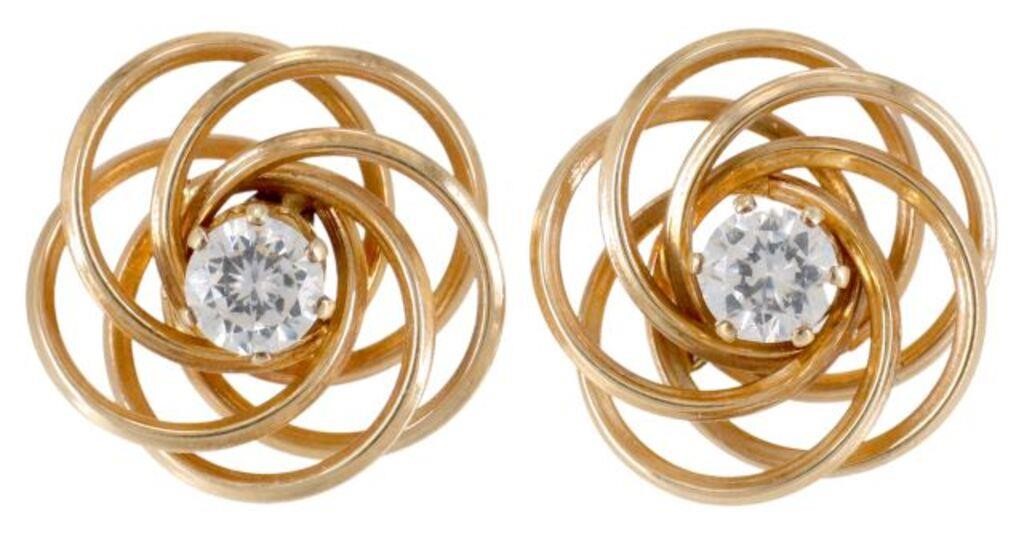 (2) FAUX DIAMOND STUDS & 14KT