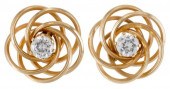 (2) FAUX DIAMOND STUDS & 14KT