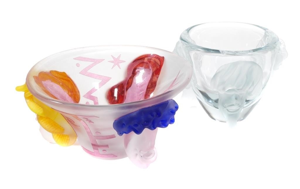 (2) FELLERMAN RAABE ART GLASS