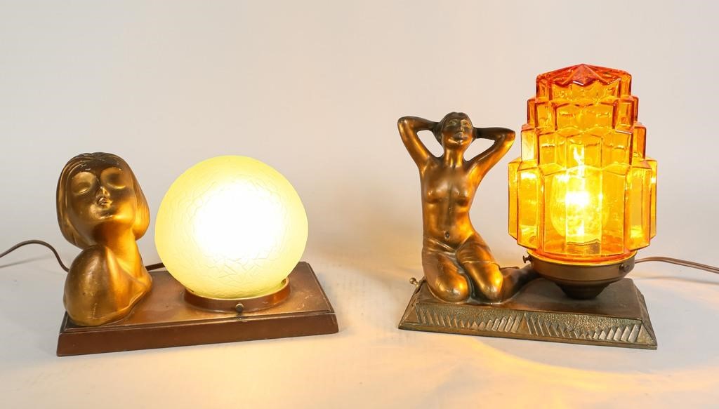 2 FIGURAL ART DECO TABLE LAMPS2