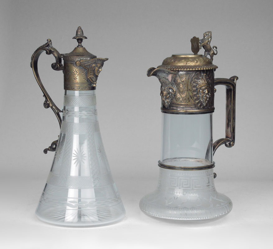 2 FIGURAL SILVERPLATE CLARET