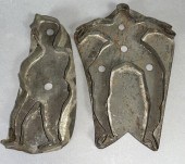 2 FIGURAL TIN COOKIE CUTTERS C