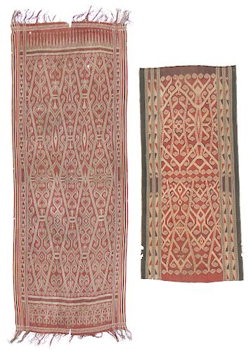 2 FINE ANTIQUE IBAN IKAT