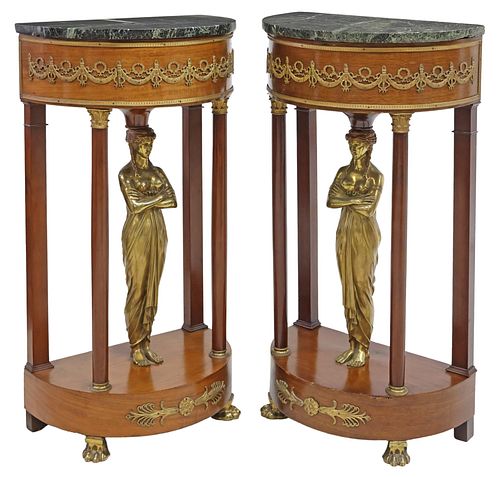 (2) FINE FRENCH EMPIRE STYLE GILT