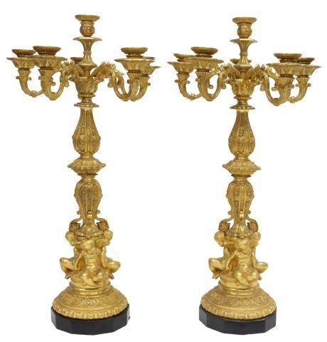 (2) FINE FRENCH FIGURAL BRONZE DORE